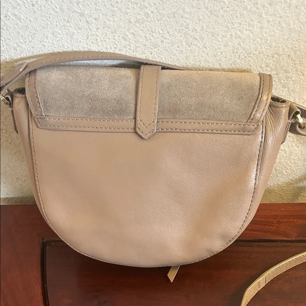 Covet Sloan Suede & Leather Crossbody Saddle Bag